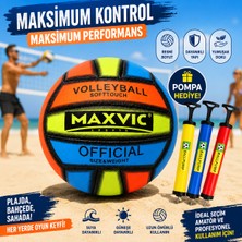 Trust Store Official Soft Touch Voleybol Topu + Pompa Hediyeli Resmi Boyut ve Ağırlık Dayanıklı Dikişli Voleybol Topu