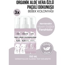 Clooe Vegan Bebek Kolonyası Organik Aloe Vera Özlü Soft Patchouli Kalıcı Ferahlık 150ML 3'lü Set