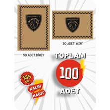 Hasyüncü Ofset Matbaacılık 35X50 135 Gr. Kraft Kağıt Oto Paspası Peugeot 50ADET Yatay 50 Adet Dikey
