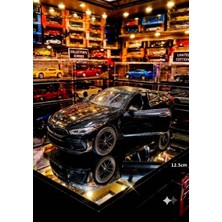 Oyuncak Sahili Bmw M8 Coupe Diecast Metal Orjinal 12.5 cm Lisanslı Model 1.36 Araba Kapı Açılır Geri Çekbırak Metalic Black