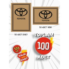 Hasyüncü Ofset Matbaacılık 35X50 135 Gr. Kraft Kağıt Oto Paspası Toyota 50 Adet Yatay 50 Adet Dikey
