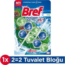 TeknoKapsül Bref Wc Power Aktiv 2 Adet Katı Tuvalet Bloğu Çam Koku ile Hijyenik Temizlik