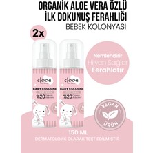 Clooe Vegan Bebek Kolonyası Organik Aloe Vera Özlü First Touch Temiz ve Ferah 150ML 2'li Set