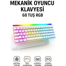 MambaSnake 68 Tuş Red Switch Rgb Mekanik Oyuncu Klavyesi – Renkli Aydınlatma Gaming Keyboard