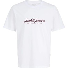 Jack Jones Jormontauk Type Front Tee Cn Erkek Beyaz Tshirt 12290887-01