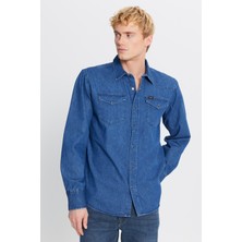 Lee Regular Fit Mavi Erkek Denim Gömlek ML241513927 Mavi Denim Gömlek