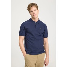 Regular Fit Normal Kesim Polo Yaka %100 Pamuk Lacivert Tişört