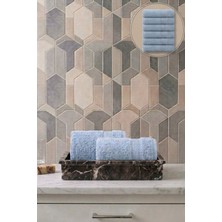 Seritaine 6'lı Işıl Premium El Havlusu 33X33CM - Açık Mavi %100 Pamuk - 600 Gr/m2