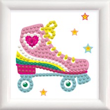 Liva Craft Elmas Mozaik Tablo 7.6 cm x 7.6 cm Paten Ayakkabı Boncuk Yapıştırma Kiti - Çerçeveli