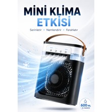 Mini Klima 5 Nozullu Hava Soğutucu Fan | 600 ml Su Hazneli | Nemlendiricili | Usb-C | Masaüstü Soğutucu