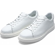 By Barretti Beyaz Floter Deri Büyük Numara Sneaker
