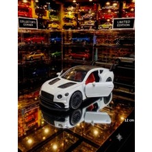 Oyuncak Sahili Bentley Turbo Sport Tarz Metal Yarış Araba 12CM Kapılar Bagaj Camı Açılır Çekbırak Koleksiyon Model Beyaz