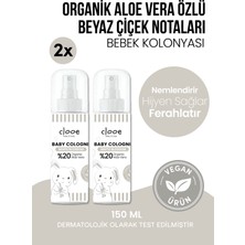 Clooe Alüminyumsuz Vegan Bebek Kolonyası Organik Aloe Vera Özlü White Blossom Kalıcı Ferahlık 150ML 2'li Set