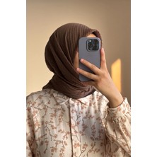 Ande Tesettür Biyeli Müslin Eşarp - Latte/ Acı Kahve