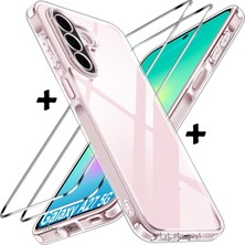 M.TK Moveteck Samsung Galaxy A27 Kılıf Kamera Çıkıntılı Korumalı Yumuşak Şeffaf Silikon + 9h Ekran Koruyucu Cam 2in1 Set (1er Adet)