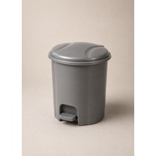 Jet's Home Gri Pedallı Çöp Kovası 6 L - Içi Kovalı Küçük Boy Banyo, Tuvalet ve Ofis Tipi Modern Çöp Kutusu