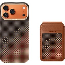 iPhone 17 Pro Kılıf Raptic 2in1 Bundle Kit Aramid Skin Serenity Serisi Kartlık ve Karbon Kapak Kahve