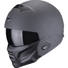 Scorpion EXO COMBAT 2 Graphite Modüler Motosiklet Kaskı Koyu Gri