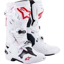 Alpinestars TECH 10 Supervented Kros Motosiklet Botu Beyaz  Kırmızı