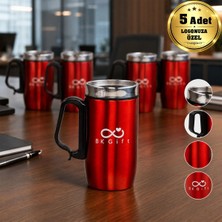 BK Gift Logonuza Özel 5 Adet 5304 Çelik Kupa 240 ml Kilitli Kapaklı Kurumsal Termos Mug