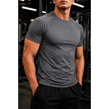 Ghassy Co. Erkek Compression Spor Tişört Slim Fit Hızlı Kuruyan Esnek Fitness Koşu Antrenman T-Shirt