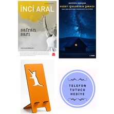 Kırmızı Kedi Yayınevi Safran Sarı - Inci Aral + Kuzey Işıklarının Şarkısı + Telefon Tutucu