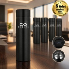 BK Gift Logonuza Özel 5 Adet 5338 Dijital Süzgeçli Çelik Termos 450 ml Kurumsal Termos