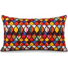 NB Tex Renkli Mozaik Desenli Dikdörtgen Çift Taraf Dijital Baskı Dekoratif Kırlent Yastık 50X30 cm