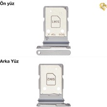 Samsung Galaxy S25 Edge Sim Iç Yuvası Çiftli Gümüş Çiftli Sim Yuvası Ikili Sim Tepsisi Çiftli Sim Aparatı Dual Sim Çekmecesi