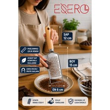 Esero Paslanmaz Çelik El Rendesi Ahşap Saplı – Çok Amaçlı Peynir, Limon, Sarımsak, Zencefil, Çikolata ve Sebze Rendesi