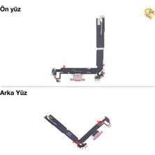 iPhone 16 Plus Şarj Bordu Soketi Filmi Fleksi Ctc Flex Bondu Mikrofonu (Pembe)