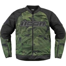 Icon Overlord 3 Mesh Camo Korumalı Motosiklet Montu Siyah  Yeşil