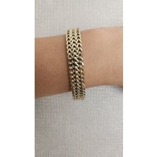 Saba Aksesuar Gold Hasır Bileklik