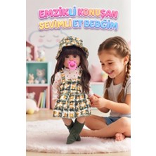 Farbu Oyuncak Emzikli Sevimli %100 Et Bebek - 50 cm Konuşan Gerçekçi Oyun Arkadaşı Interaktif Eğitici Oyuncak