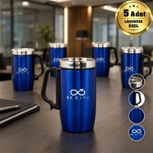 BK Gift Logonuza Özel 5 Adet 5304 Çelik Kupa 240 ml Kilitli Kapaklı Kurumsal Termos Mug