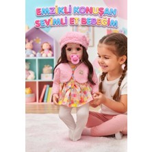 Farbu Oyuncak Emzikli Sevimli %100 Et Bebek - 50 cm Konuşan Gerçekçi Oyun Arkadaşı Interaktif Eğitici Oyuncak