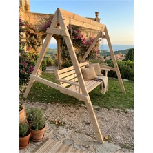 Has Aks Orman Natural Ağaç Ladin Salıncak Geniş Ölçülü (Kalın Taşıyıcı Ayak 4.6 cm x 10 Cm)