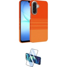 Marsilyan™- Galaxy A56 Kılıf Doruk Serisi - Siyah 3D Antistatik Cam Ekran Koruyucu