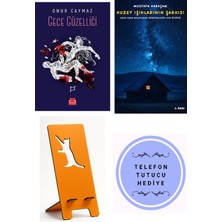 Kırmızı Kedi Yayınevi Gece Güzelliği - Onur Caymaz + Kuzey Işıklarının Şarkısı + Telefon Tutucu