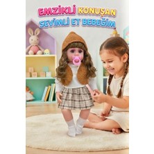 Farbu Oyuncak Emzikli Sevimli %100 Et Bebek - 50 cm Konuşan Gerçekçi Oyun Arkadaşı Interaktif Eğitici Oyuncak