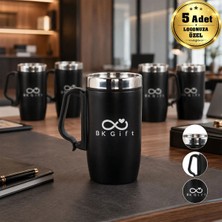 BK Gift Logonuza Özel 5 Adet 5304 Çelik Kupa 240 ml Kilitli Kapaklı Kurumsal Termos Mug