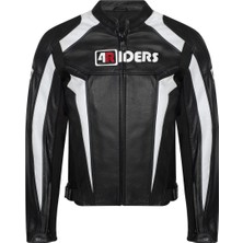 4Riders Circuit Dana Derisi Korumalı Motosiklet Montu Siyah  Beyaz