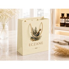 Eczane Karton Çanta Körüklü Premium Klasik Bej (14X8X20 Cm) - 10 Adet