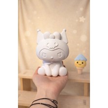 ColorBuddie Boyanabilir Sevimli Taçlı Figür Kuromi Beton Obje 16 cm | Boyama Biblosu