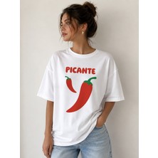 Pıcante Baskılı Oversize Tişört