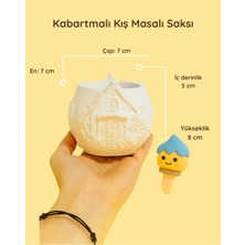 ColorBuddie Boyanabilir Kabartmalı Kış Masalı Saksı – Güçlendirilmiş Seramik Dekoratif Obje
