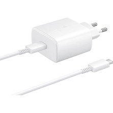 3 Easy Tekno USB Type C Samsung Galaxy F41 TA845 45W Type-C Uyumlu Beyaz Şarj Cihazı Seti Beyaz 1 Yıl Ithalatçı