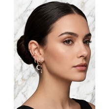 Yakemiyou Mia Donna Yakémiyou Mistik Hilal ve Renkli Zirkon Taşlı Çoklu Küpe Seti