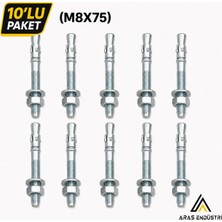 Aras Endüstri Arasendüstri Klipsli Çelik Dübel (M8X75)- (10'lu)