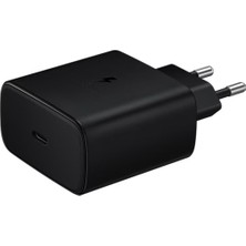 3 Easy Tekno Siyah Samsung EP-TA845 Orjinal Type C Şarj Adaptörü Başlığı 45W Süper Hızlı Şarj Destekli USB Type